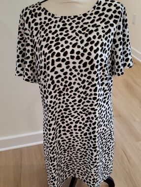 Ann Taylor Leopard Print Taupe & Black On White